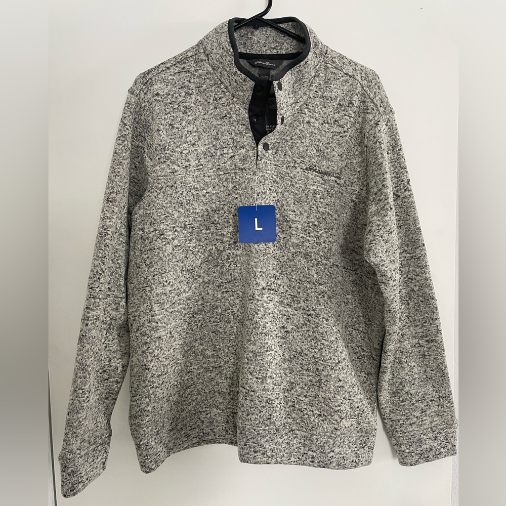 Eddie Bauer Fleece Snap-Front Pullover, size large
